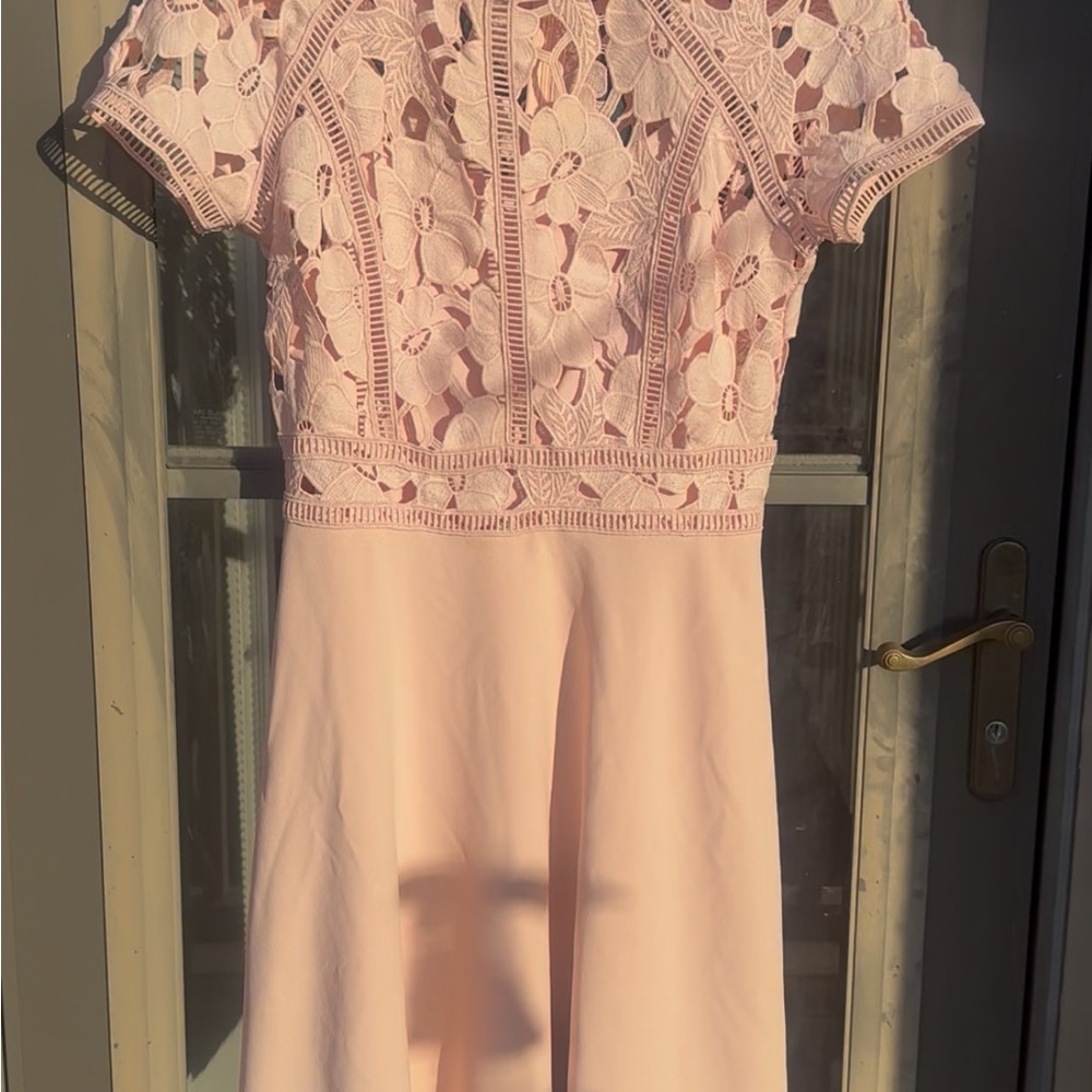Ivanka Trump Blush Lace Midi Dress